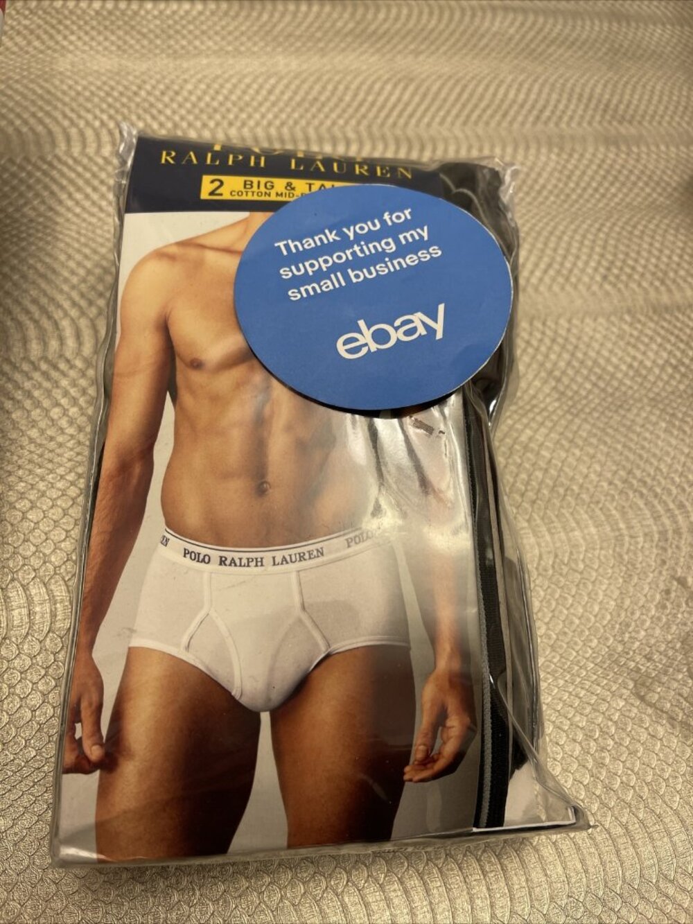 POLO Ralph Lauren BIG & TALL Cotton MID-RISE BRIEFS NEW size 56 black two pack